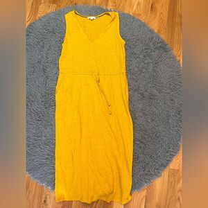 Boden Yellow Sleeveless Linen Midi Dress Size 8
